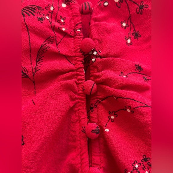 Madewell “Daylight” Top in “Windswept Floral” Red short sleeve ruffle blouse ❤️ - Picture 9 of 11